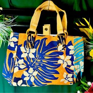 Small blue colorful tote